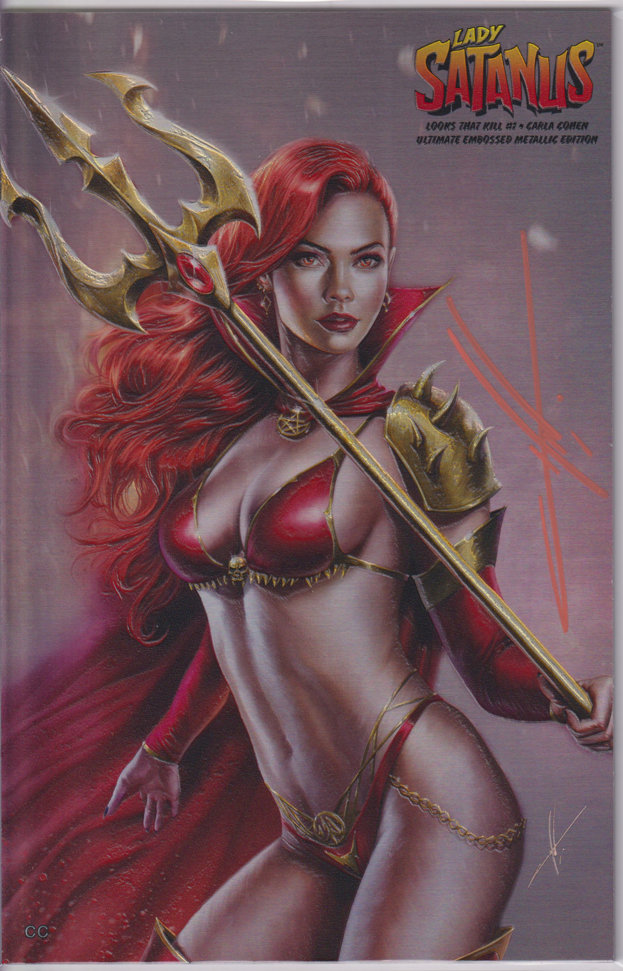 LADY SATANUS #1 SIGNED CARLA COHEN ULTIMATE EMBOSSED METAL EDITION
