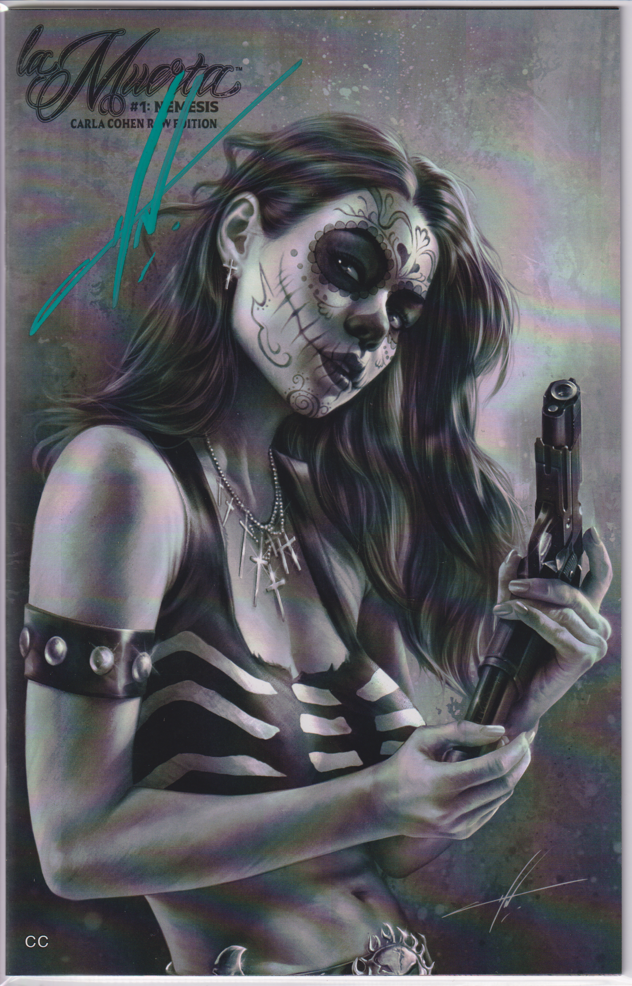 LA MUERTA NEMESIS #1 SIGNED CARLA COHEN ELITE B/W EDITION